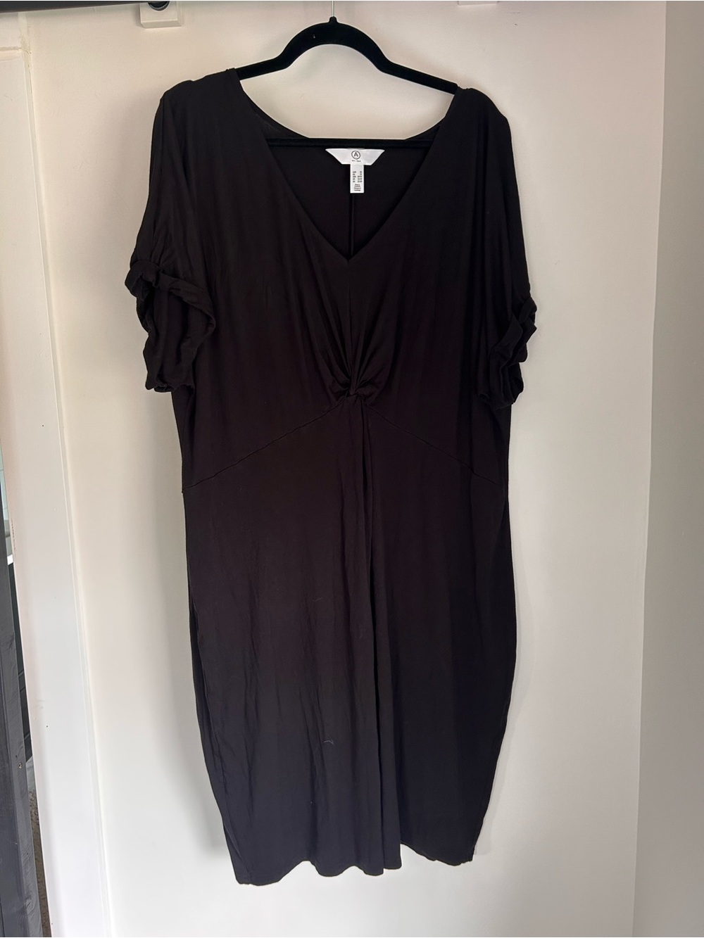Addition Elle Black Knot-Front Mini Dress